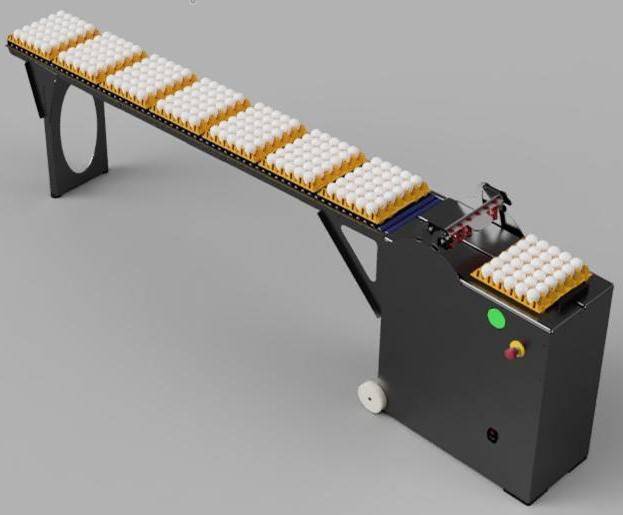 A10: SA Flex + Eierhordenablage mit Platz für 7 Eierhorden (trayshelf 7) + Stapelablage (stackshelf)