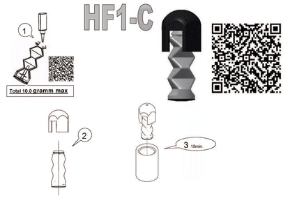 Eierstempel zur Eierkennzeichnung für ein Ei (Einzelstempel Egg-Flex) "HF1-C " und QR Codes