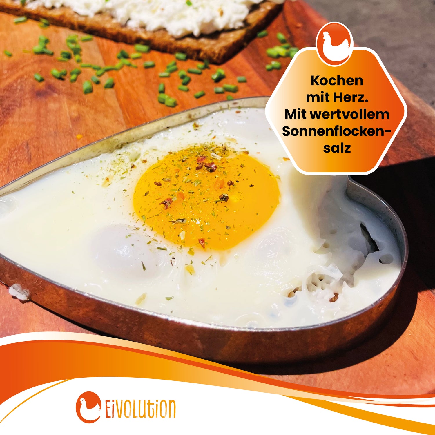 Bio Eierlei "Kochen mit Herz. Mit wertvollem Sonnenflockensalz" 