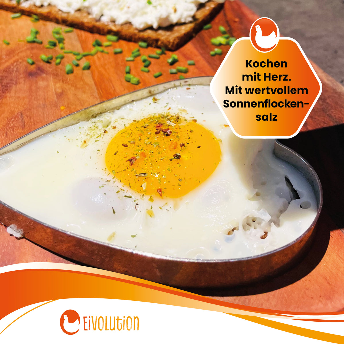 Bio Eierlei "Kochen mit Herz. Mit wertvollem Sonnenflockensalz" 
