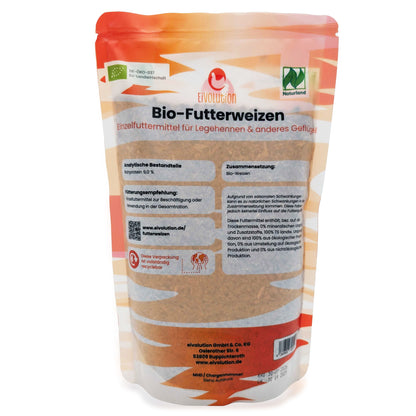 Bio Futterweizen - Naturland zertifiziert, 800 g Beutel, Rückseite