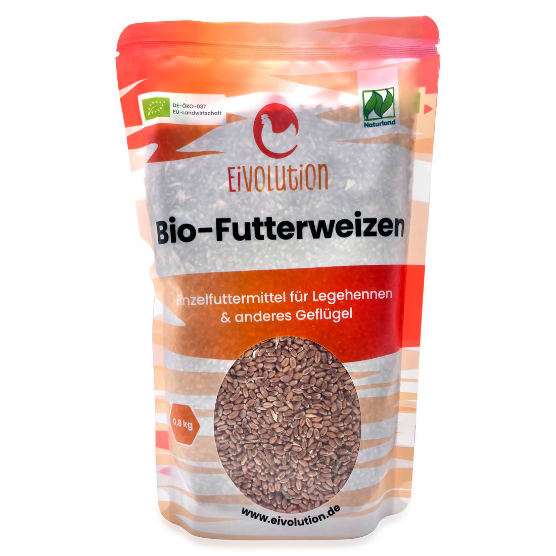 Bio Futterweizen - Naturland zertifiziert, 800 g Beutel, Vorderseite