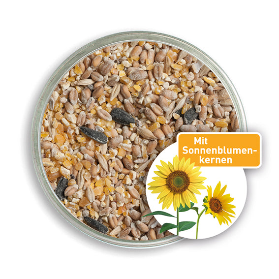 Premium Bio Körnermischung - Naturland zertifiziert, in einer Petrischale.