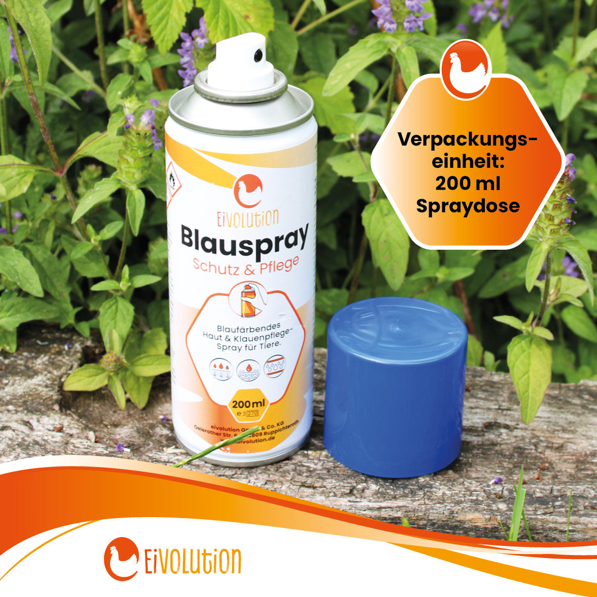 Blauspray für Hühner u. a. Tiere "Verpackungseinheit: 200ml Spraydose"