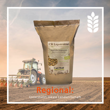 Carl Wolf Legestruktur - Alleinfuttermittel für Legehennen "Regional: Unterstützt lokale Landwirtschaft" 