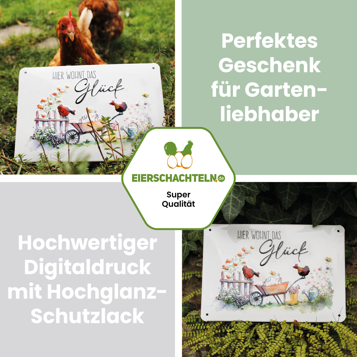 Vintage Dekoschild, Eileen &amp; Friends "Perfektes Geschenk für Gartenliebhaber hochwertiger Digitaldruck mit Hochglanz Schutzlack"