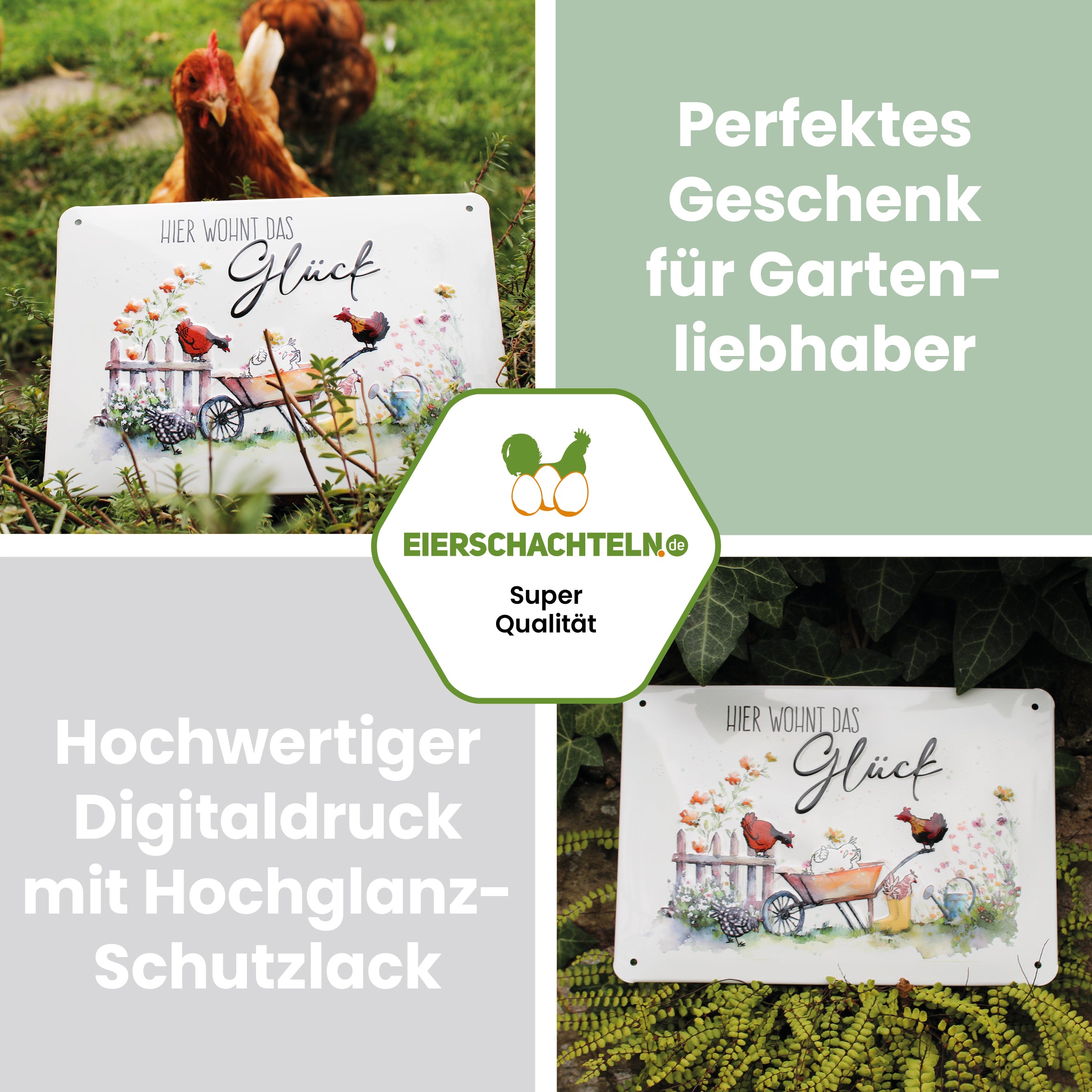 Vintage Dekoschild, Eileen &amp; Friends "Perfektes Geschenk für Gartenliebhaber hochwertiger Digitaldruck mit Hochglanz Schutzlack"