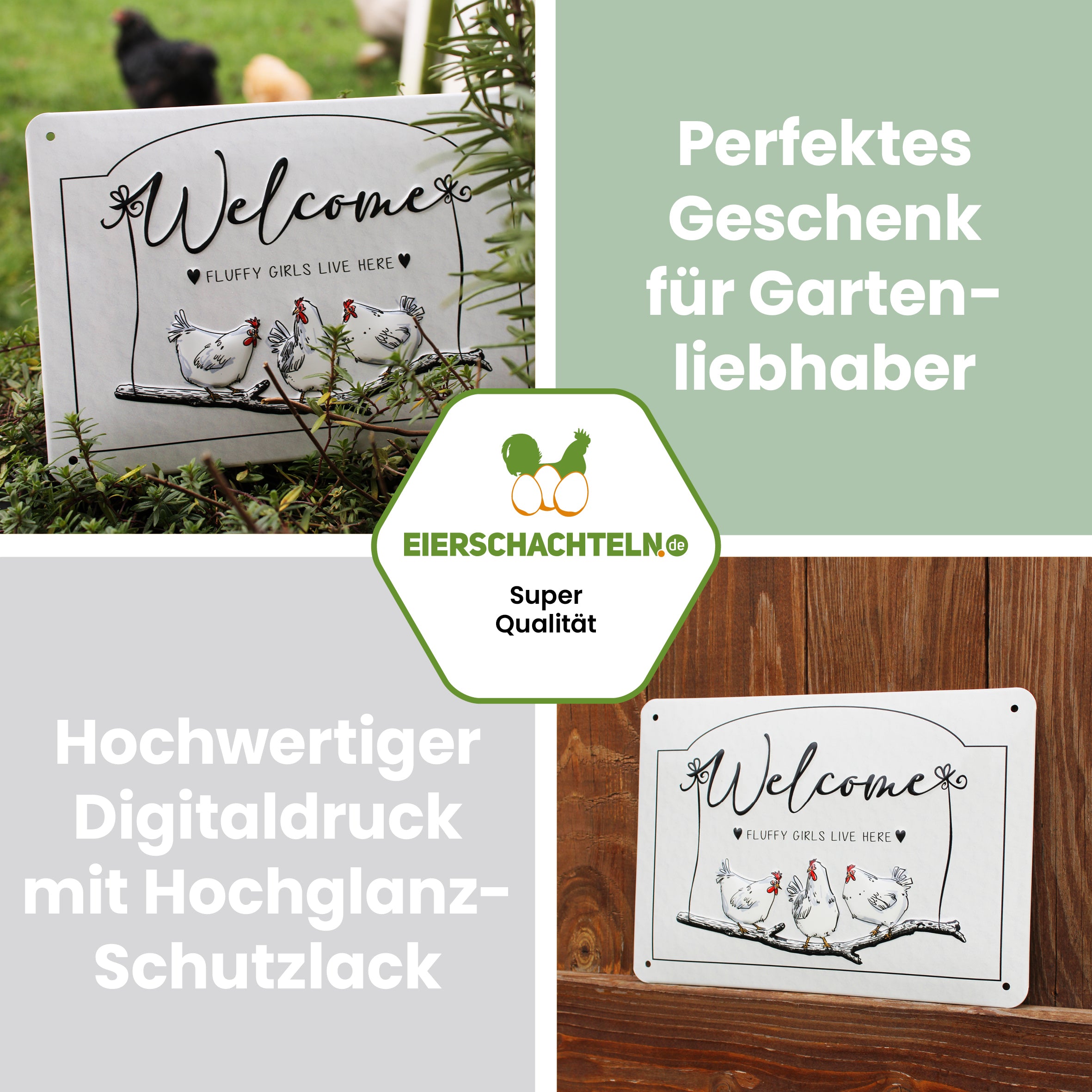 Dekoschild, Welcome "Perfektes Geschenk für Gartenliebhaber hochwertiger Digitaldruck mit Hochglanz-Schutzlack"