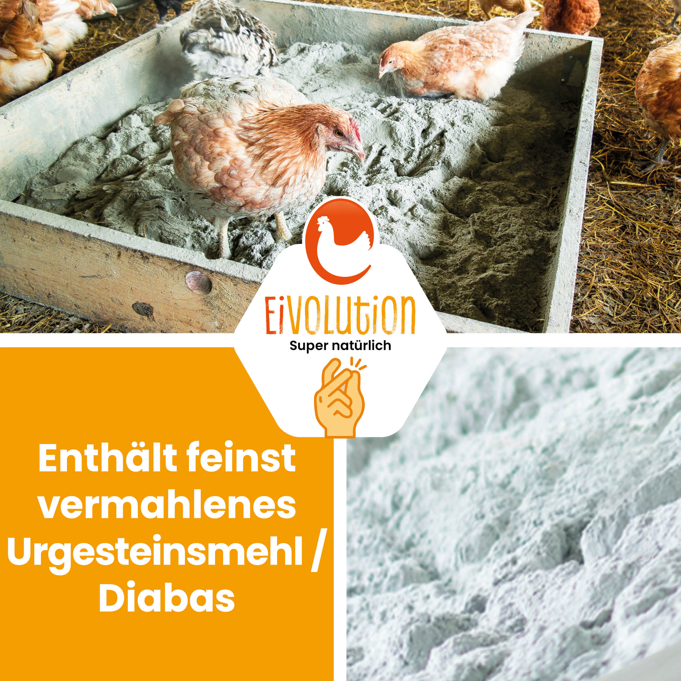 Diabas Urgesteinsmehl "Enthält feinst vermahlenes Urgesteinmehl / Diabas"