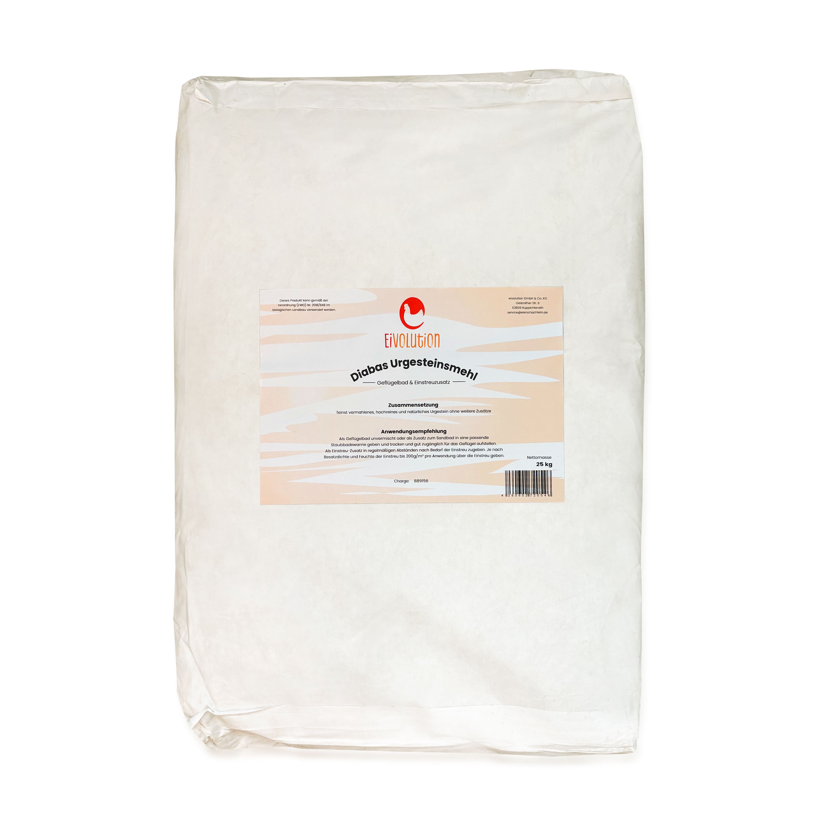 Geflügelbad &amp; Einstreuzusatz, Diabas Urgesteinsmehl, 25 kg Sack
