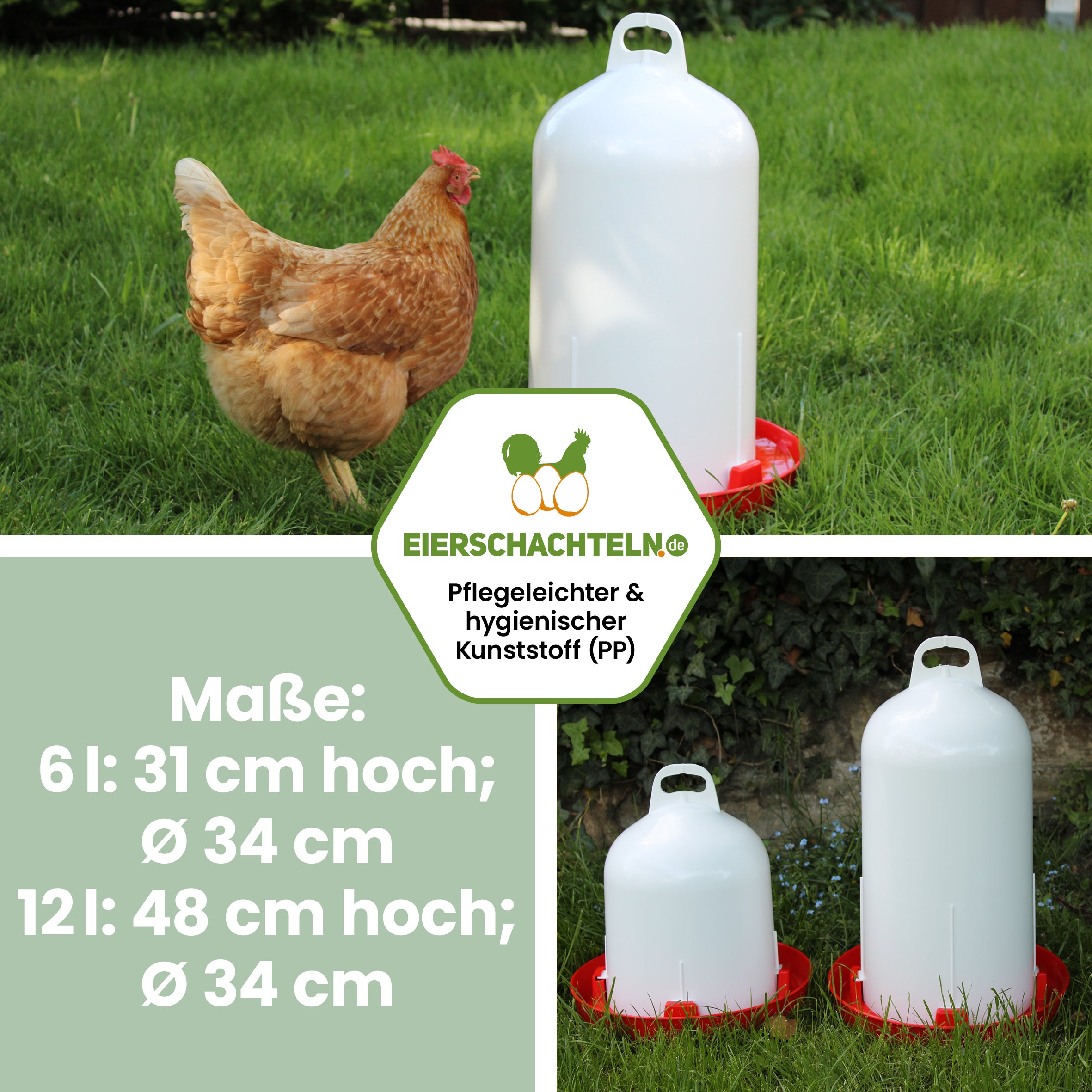 Doppelzylindertränke "Maße: 6l: 31 cm hoch; Ø 34 12l: 48 cm hoch; Ø 34"