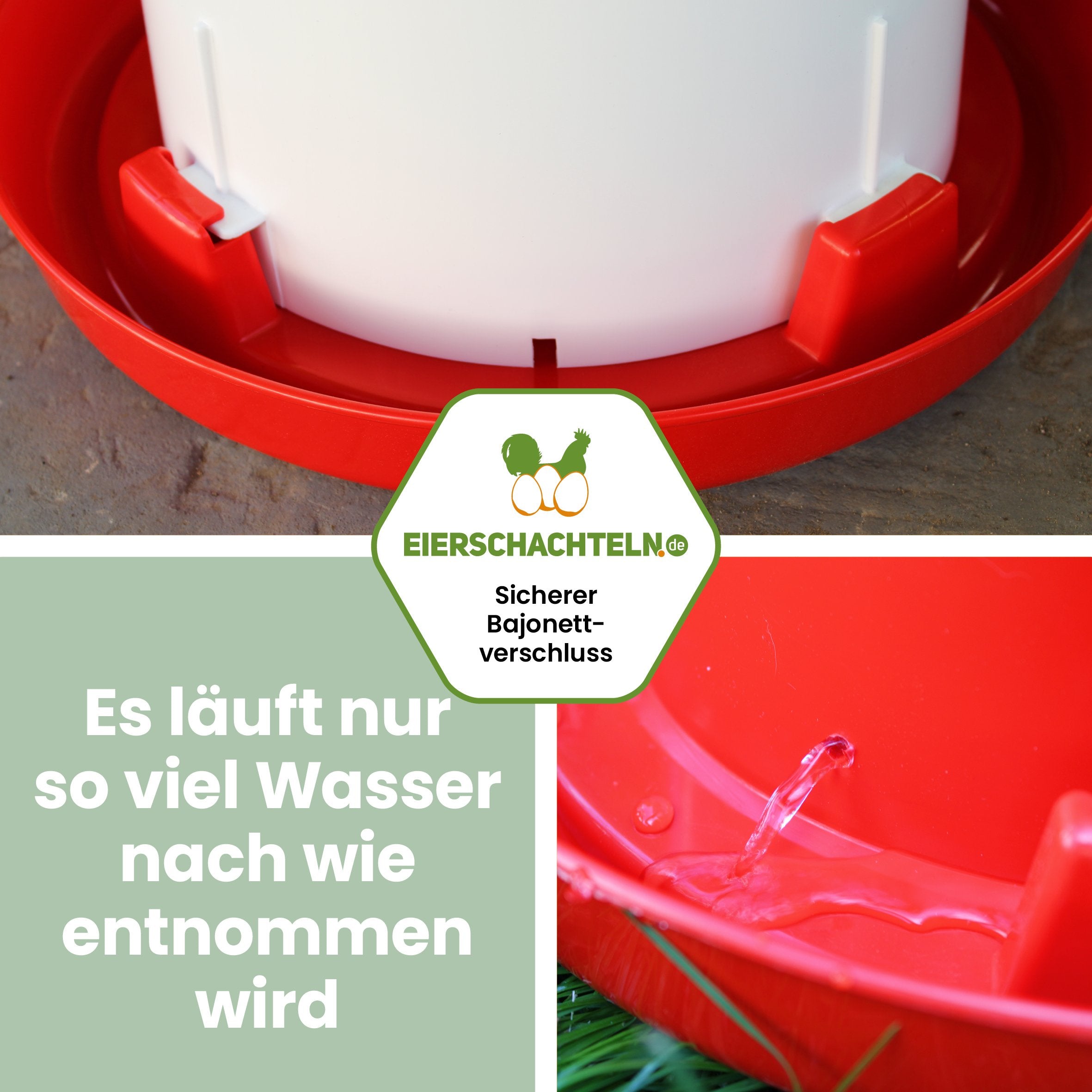 Doppelzylindertränke "Es läuft nur so viel Wasser nach wie entnommen wird"