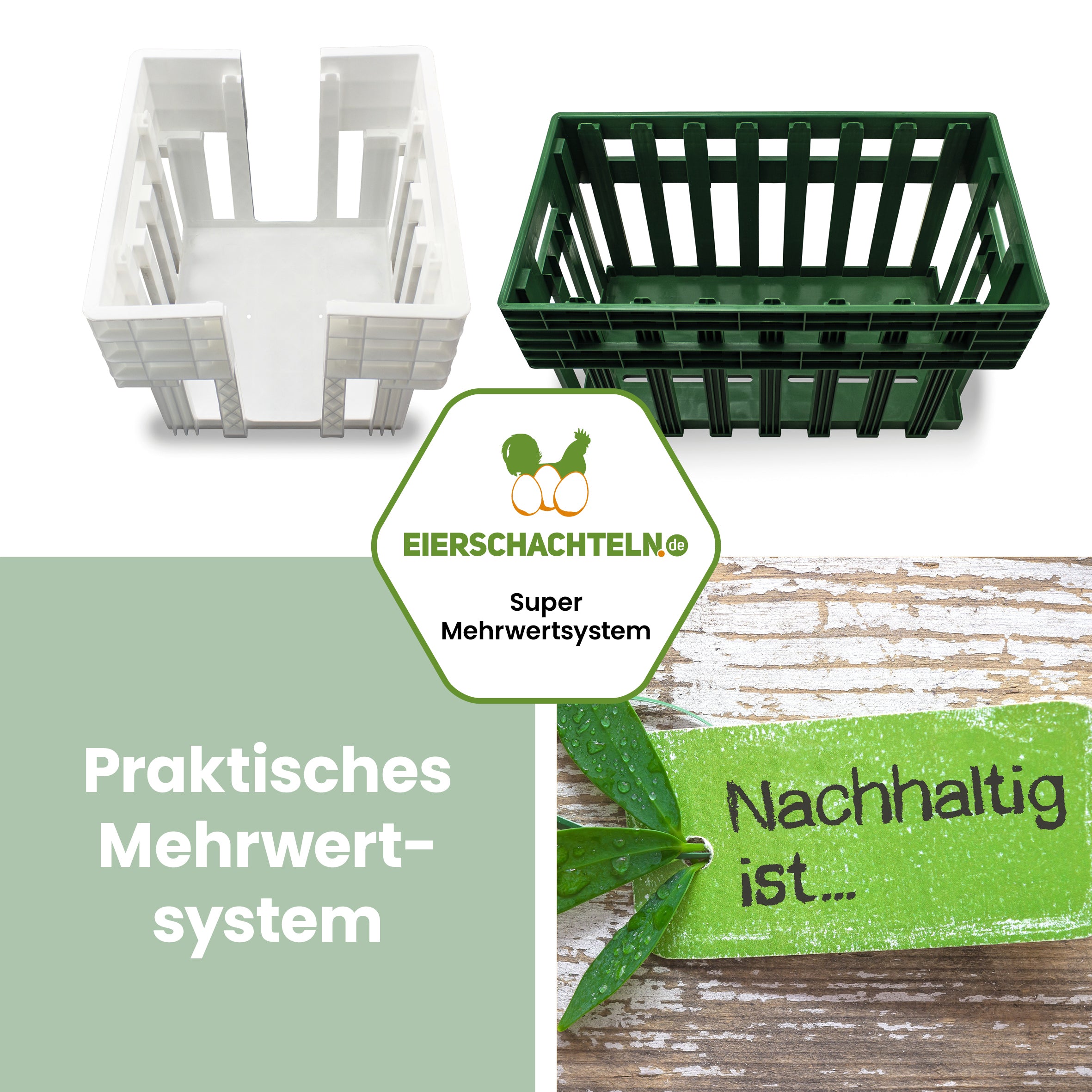 Drehstapelkörbe für Eierhorden "Praktisches Mehrwertsystem"