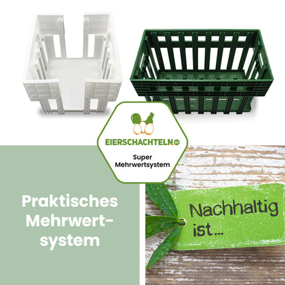 Drehstapelkörbe für Eierhorden "Praktisches Mehrwertsystem"