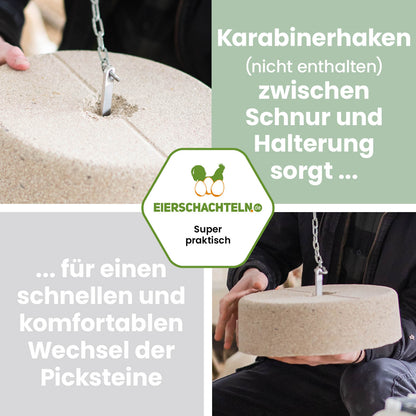 Edelstahlhalterung für gelochte 10 kg Picksteine