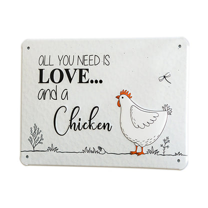 Alu-Schild Little Farm Design „Love“, leicht schräg 