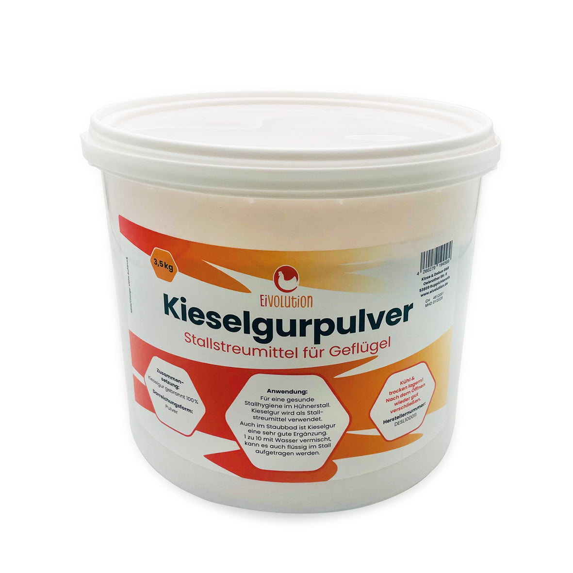 Kieselgurpulver zur Verbesserung der Stallhygiene im 3,5 kg Eimer