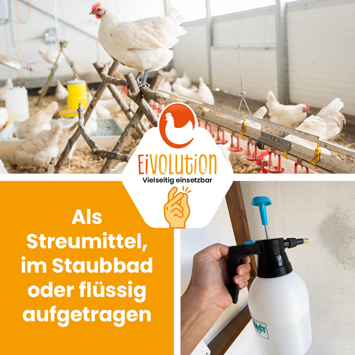 Kieselgurpulver "Als Streumittel, im Staubbad oder flüssig aufgetragen"