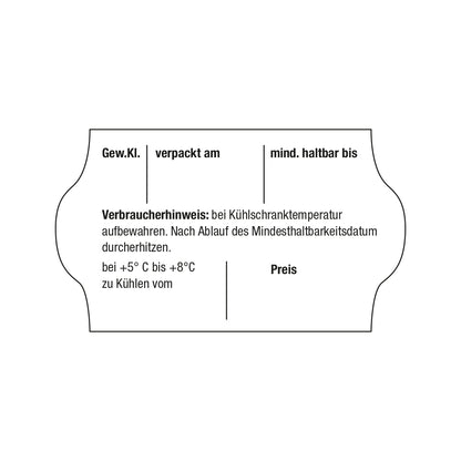 Etiketten 32 x 19 mm für Eier-Auszeichnung mit Trennstrichen "Verbraucherhinweis"