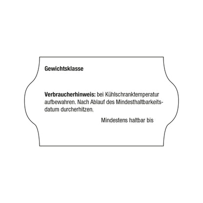 Etiketten 32 x 19 mm für Eier-Auszeichnung ohne Trennstriche, einzelnes Etikett