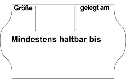 Etiketten 32 x 19 mm für Eier-Auszeichnung mit Trennstrichen "Mindestens haltbar bis"