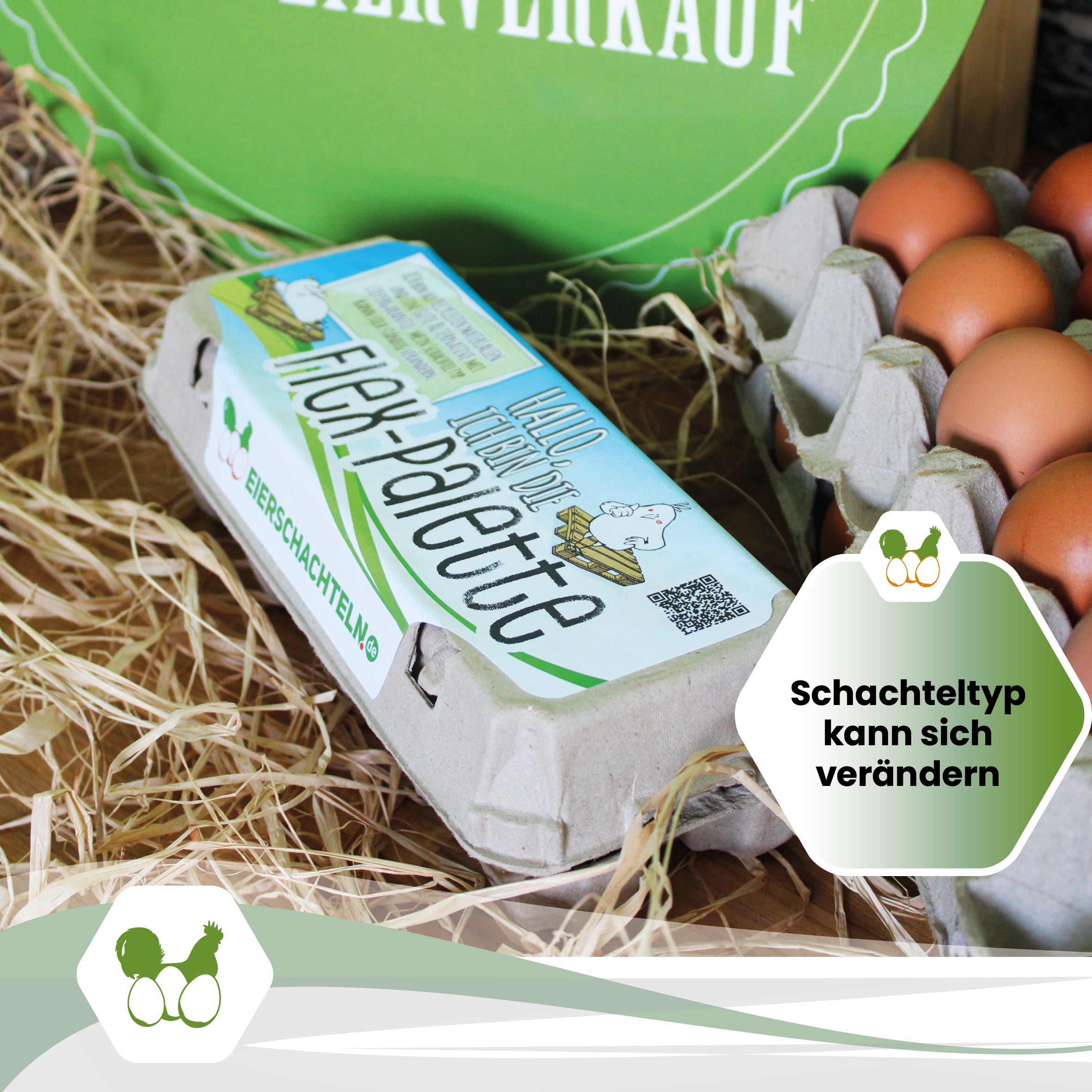 Flex-Palette 10er mit eigenem Etikett  "Schachteltyp kann sich ändern"