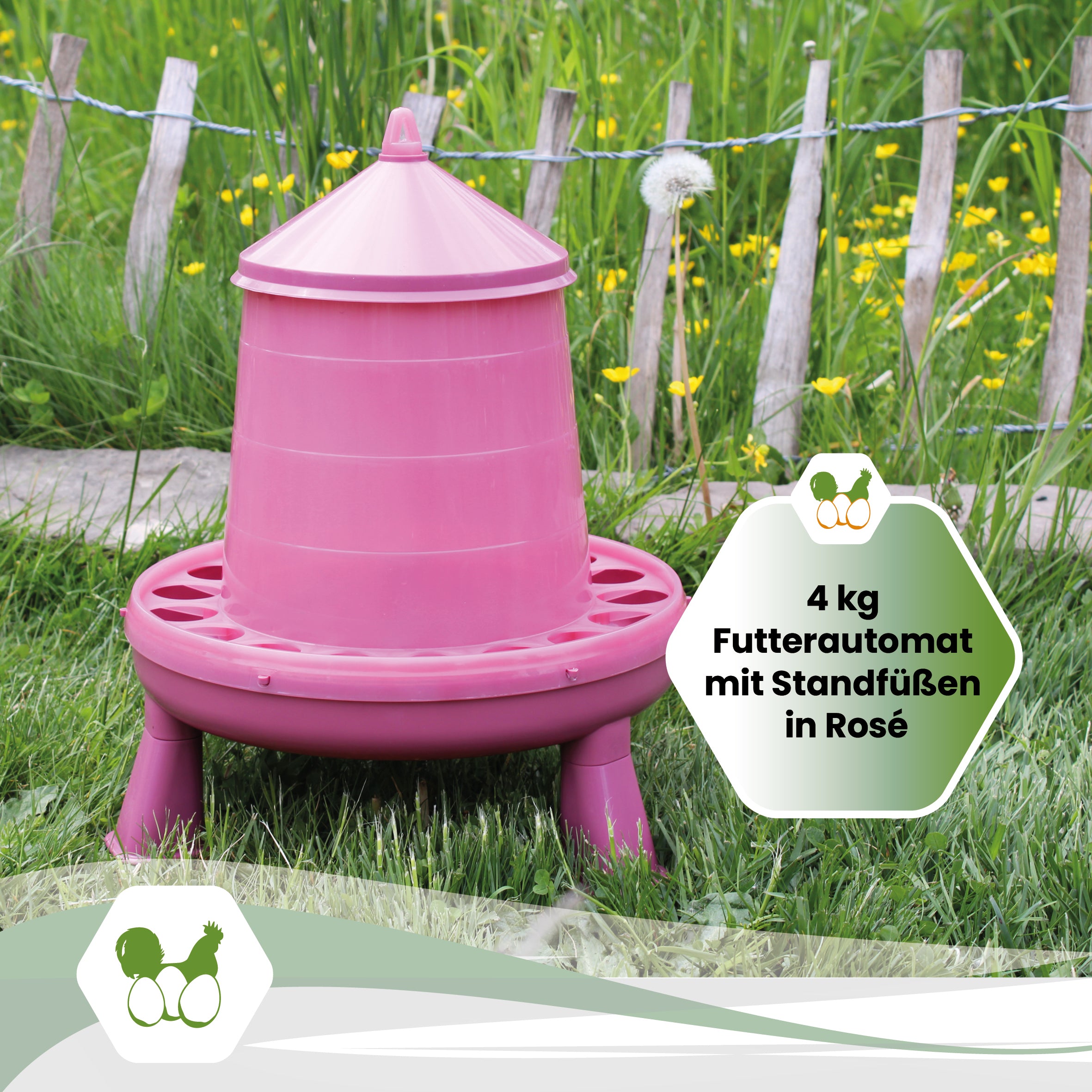 Futterautomat 4 kg in Rosé "4 kg Futterautomat mit Standfüßen in Rosé"
