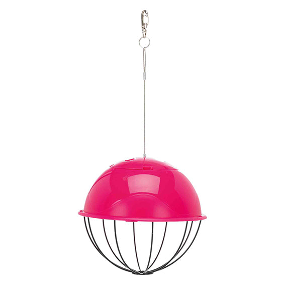 Farbenfroher Futterball / Salatspender, korallenrot