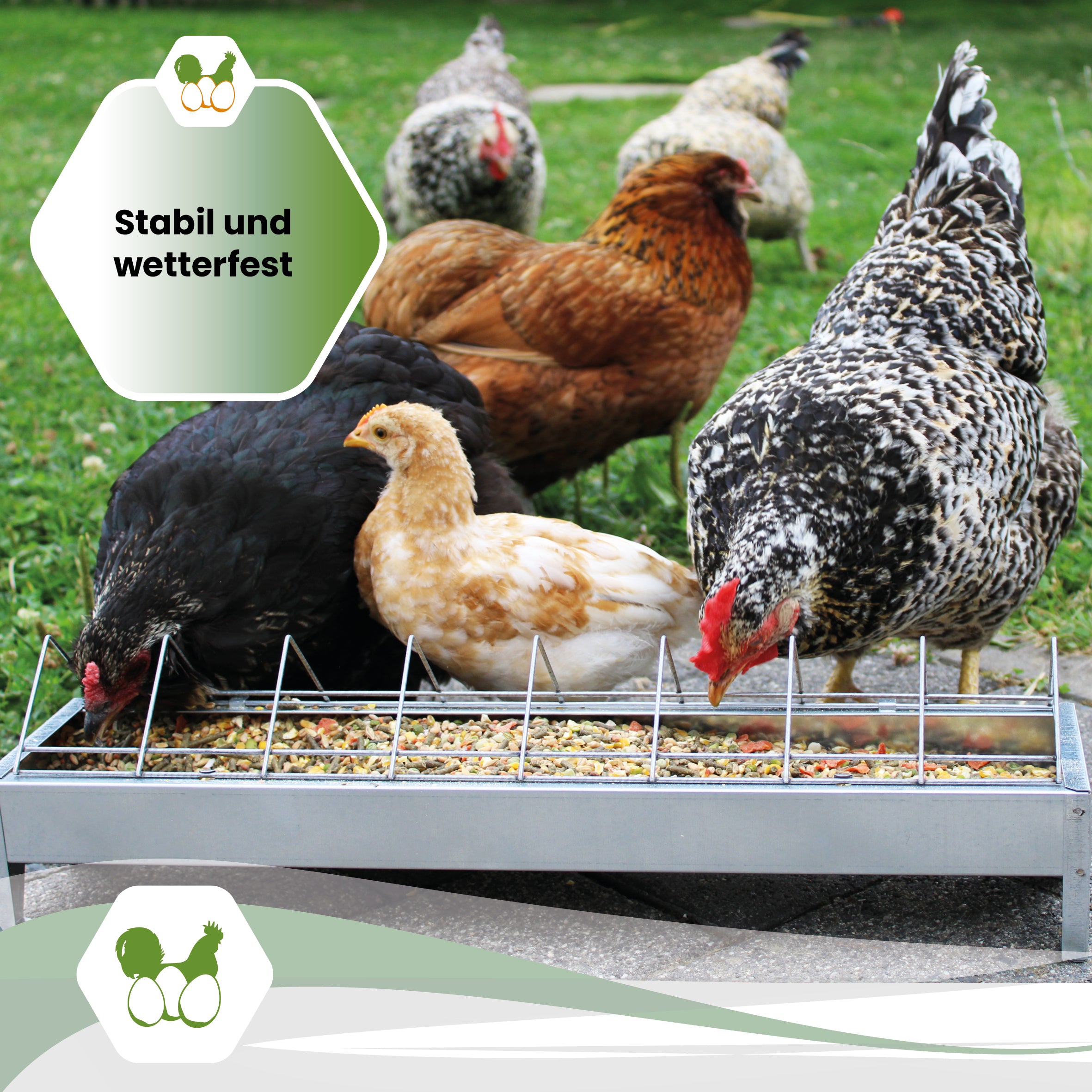 Graue Futterrinne aus Metall, 50 cm "Stabil und wetterfest" 