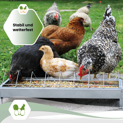 Graue Futterrinne aus Metall, 50 cm "Stabil und wetterfest" 
