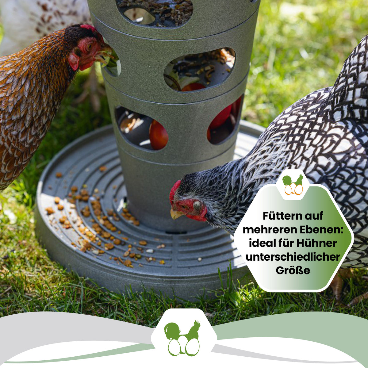 Futterturm Beeztees eco friendly , 36 cm "Füttern auf mehreren Ebenen: ideal für Hühner unterschiedlicher Größe"