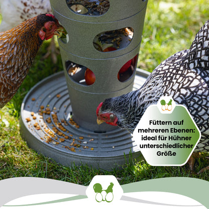 Futterturm Beeztees eco friendly , 36 cm "Füttern auf mehreren Ebenen: ideal für Hühner unterschiedlicher Größe"