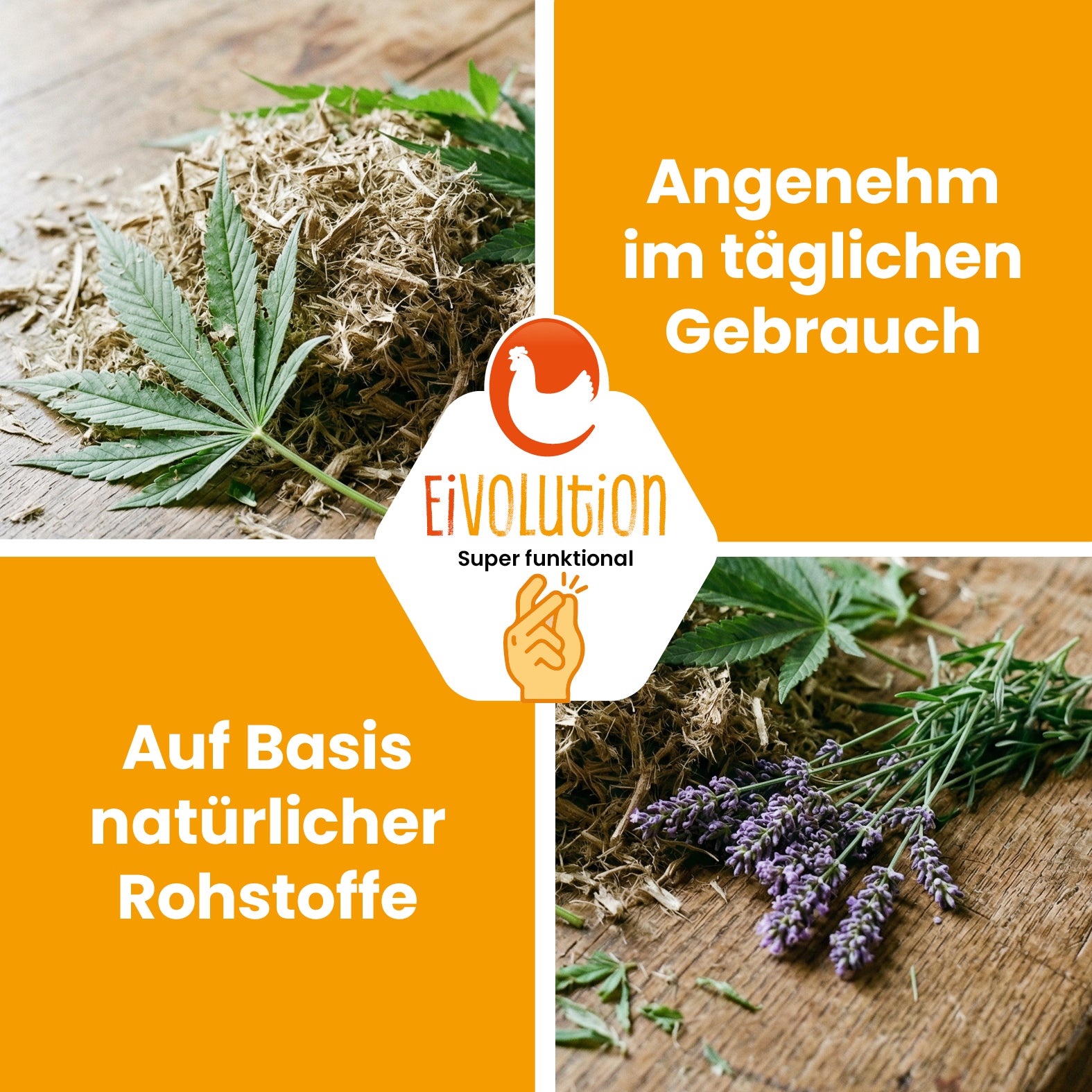 Hanfeinstreu mit Lavendel-Öl – 14 kg Ballen
