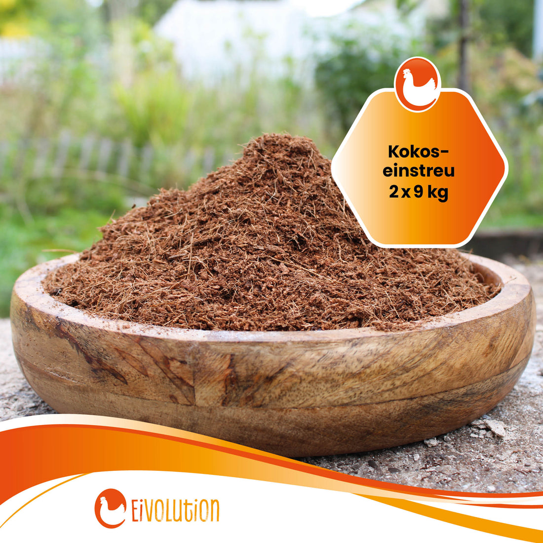 Kokoseinstreu 18 kg (2×9 kg) – saugstark, natürlich &amp; hypoallergen für Hühner, Wachteln &amp; Kleintiere