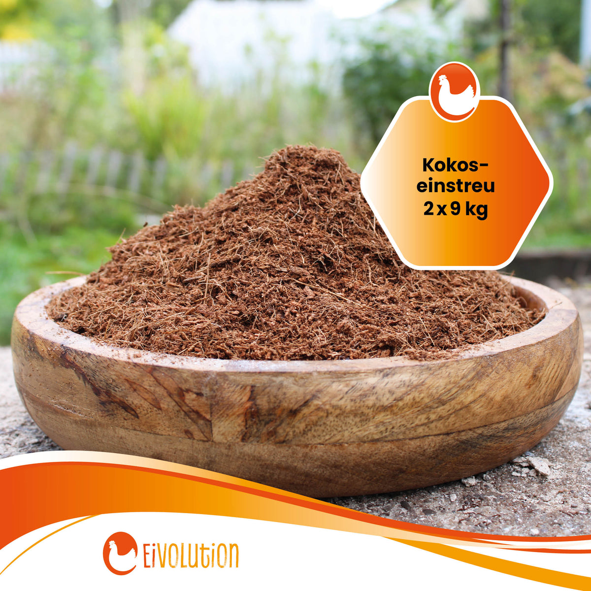 Kokoseinstreu 18 kg (2×9 kg) – saugstark, natürlich &amp; hypoallergen für Hühner, Wachteln &amp; Kleintiere