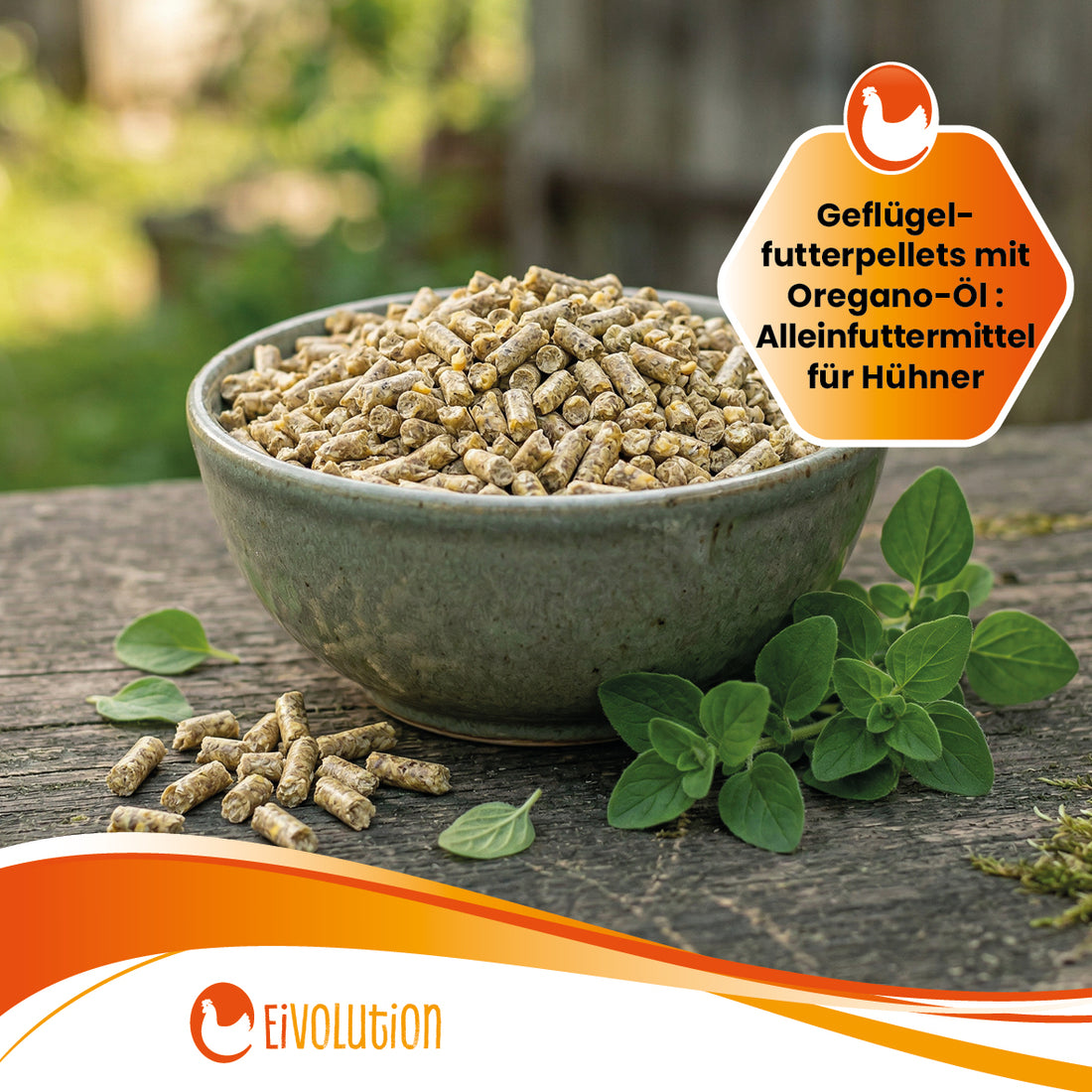 Geflügelfutterpellets mit Oregano-Öl - 30 x 20 kg Palette