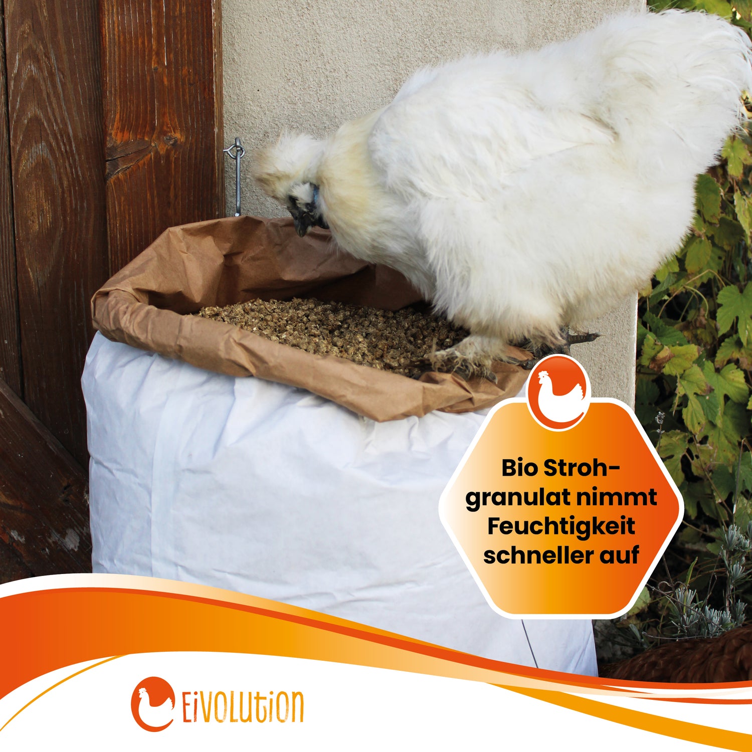 Bio-Strohgranulat "Bio-Strohgranulat nimmt Feuchtigkeit schneller auf"
