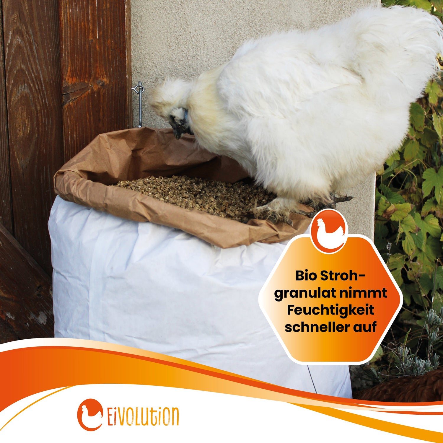 Bio Strohgranulat Einstreu "Bio Strohgranulat nimmt Feuchtigkeit schneller auf"