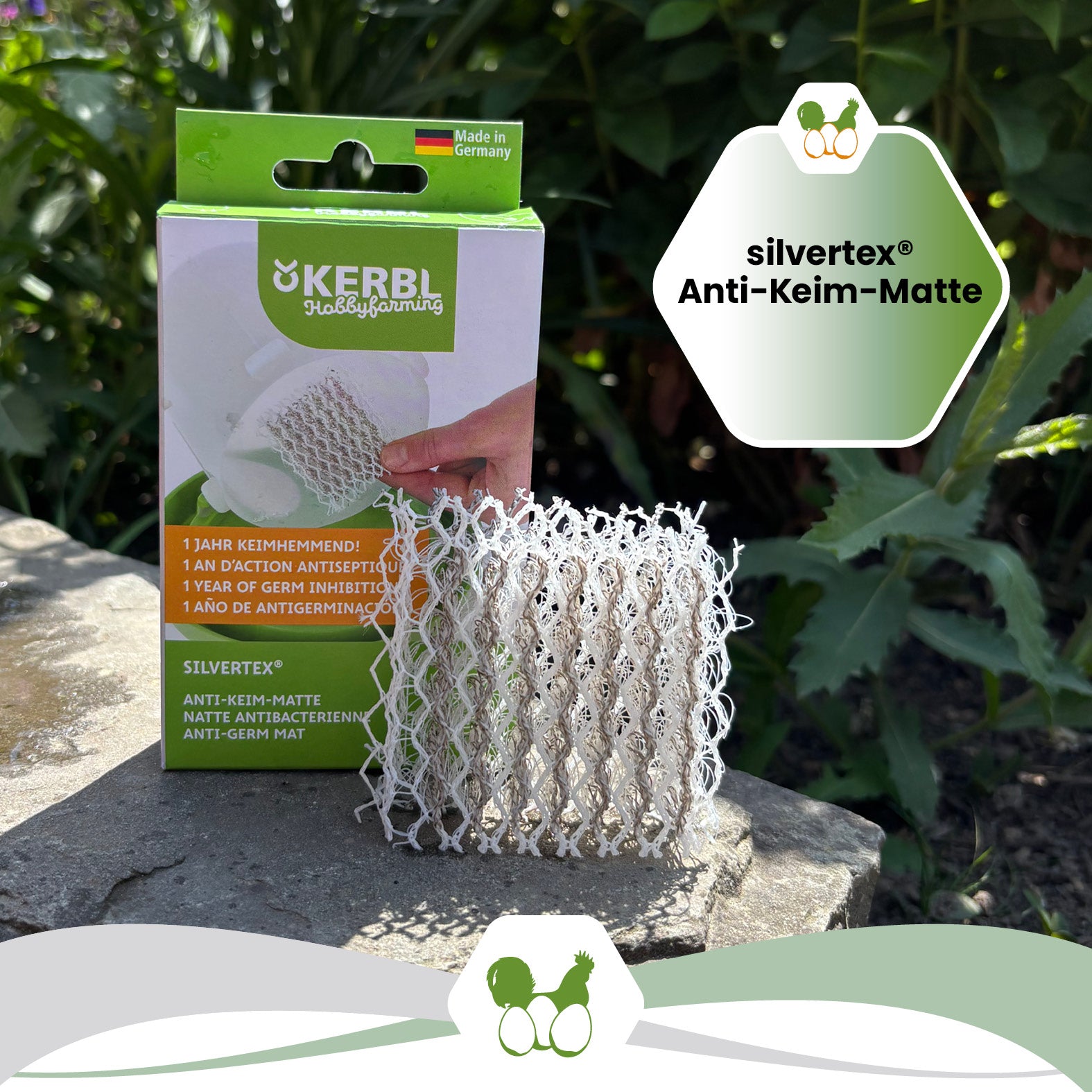 silvertex® Anti-Keim-Matte 5 × 5 cm für Geflügeltränken bis 25 Liter