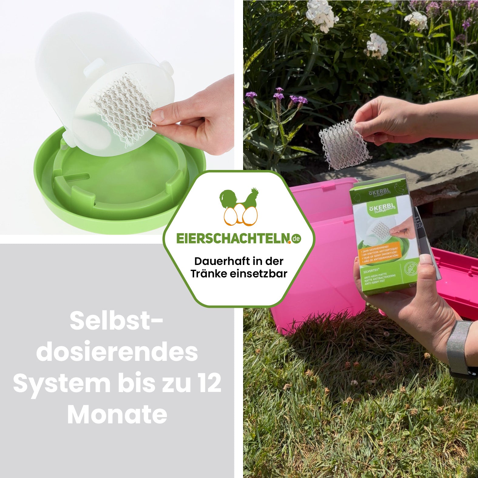silvertex® Anti-Keim-Matte 5 × 5 cm für Geflügeltränken bis 25 Liter