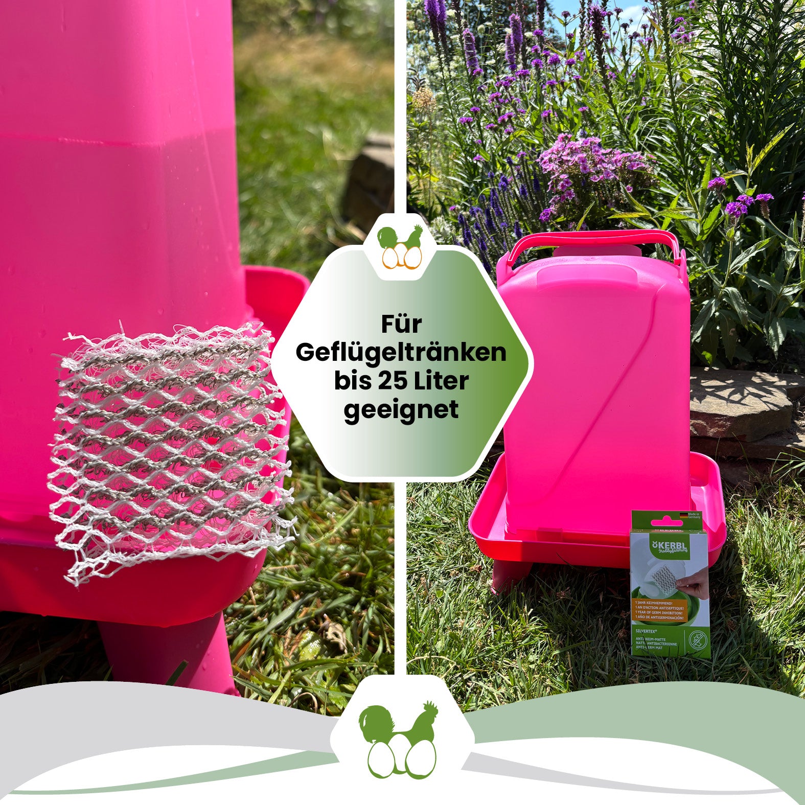 silvertex® Anti-Keim-Matte 5 × 5 cm für Geflügeltränken bis 25 Liter