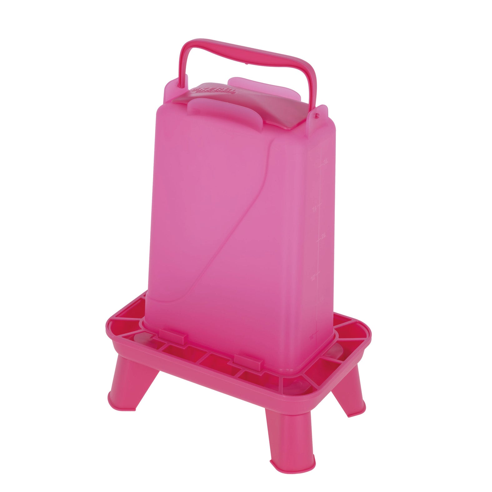 Futterautomat mit Standfüßen 5 kg in Grün oder Pink für Hühner und Geflügel