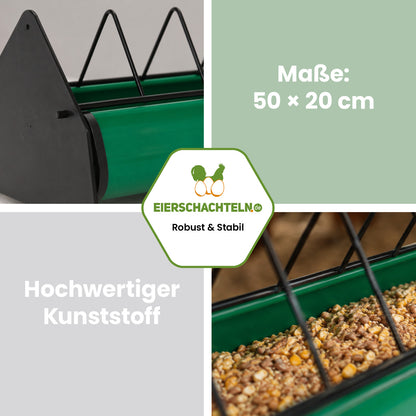 Futtertrog aus Kunststoff 50 × 20 cm für Hühner