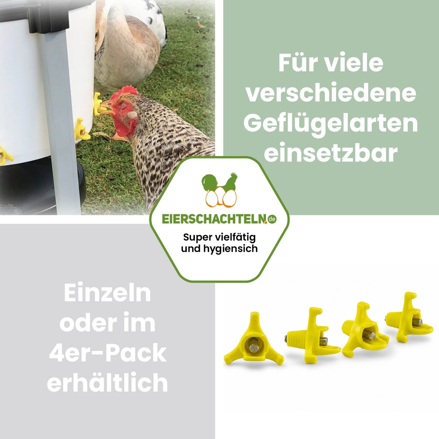 Horizontaler Tränknippel für Geflügel