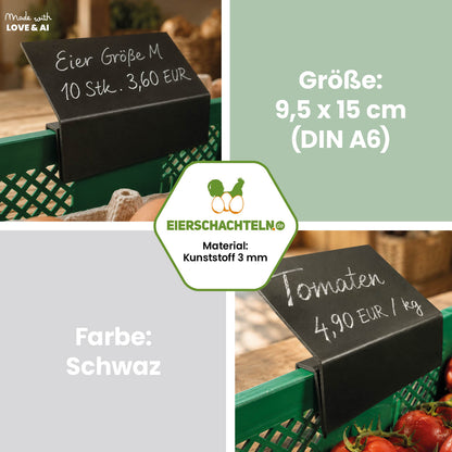 Kistenaufsteckschild abgewinkelt A6 als Kreidetafel für Hofläden