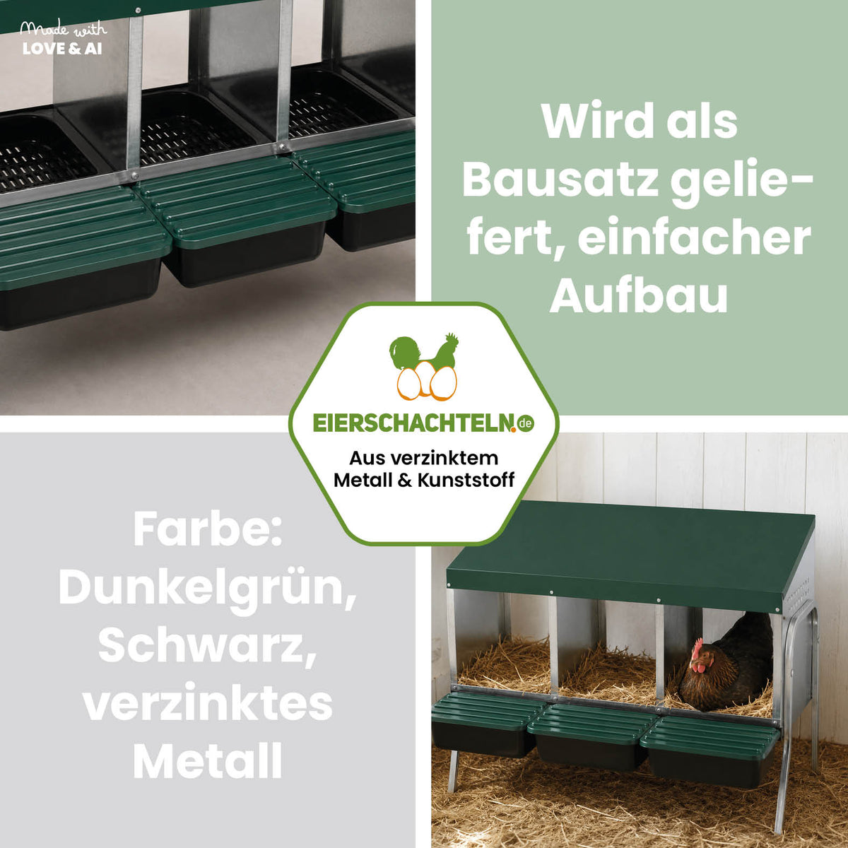 3er-Legenest / Abrollnest mit Füßen, Gestell zum Aufstellen