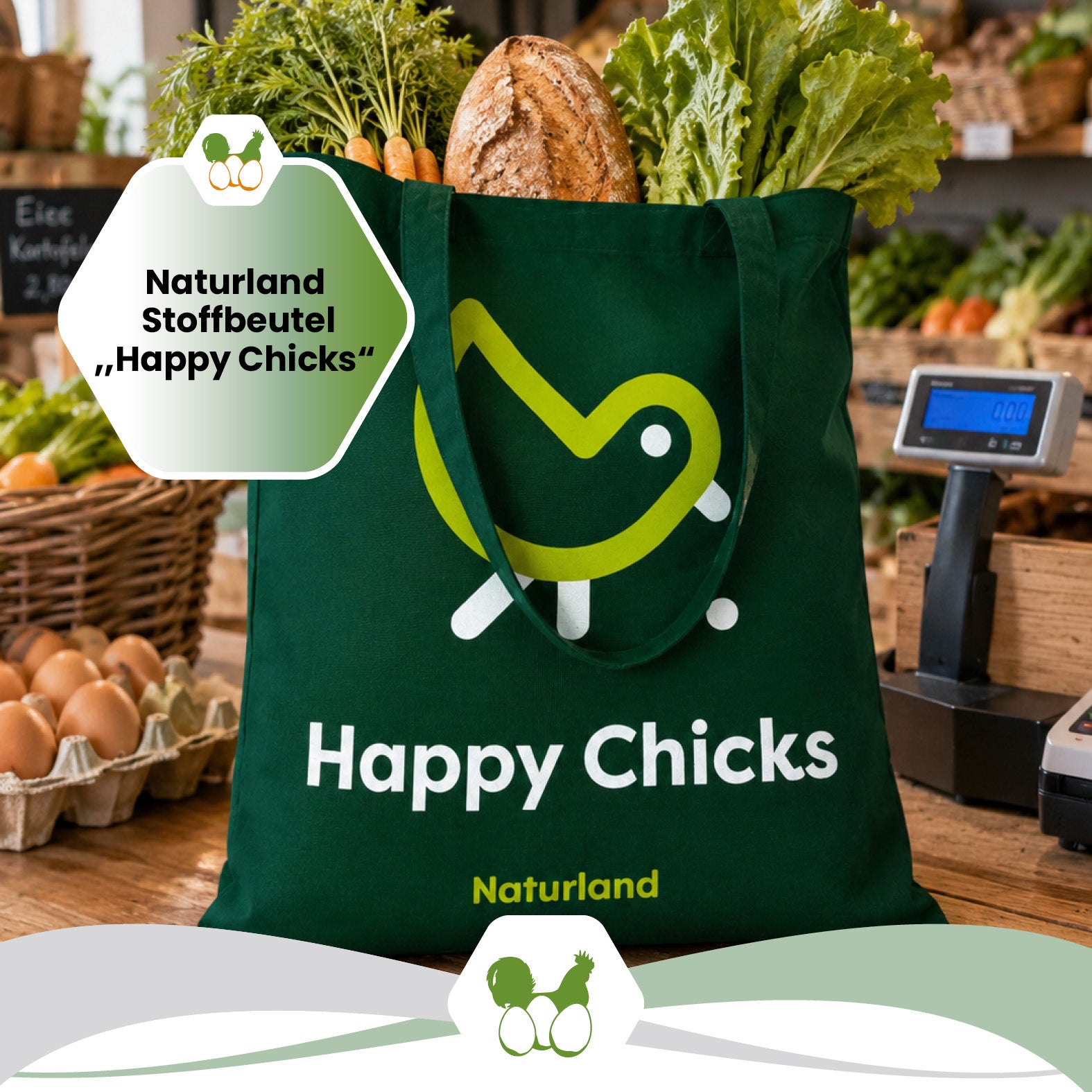 Naturland Stoffbeutel aus Fairtrade-Baumwolle – 3 Motive zur Auswahl