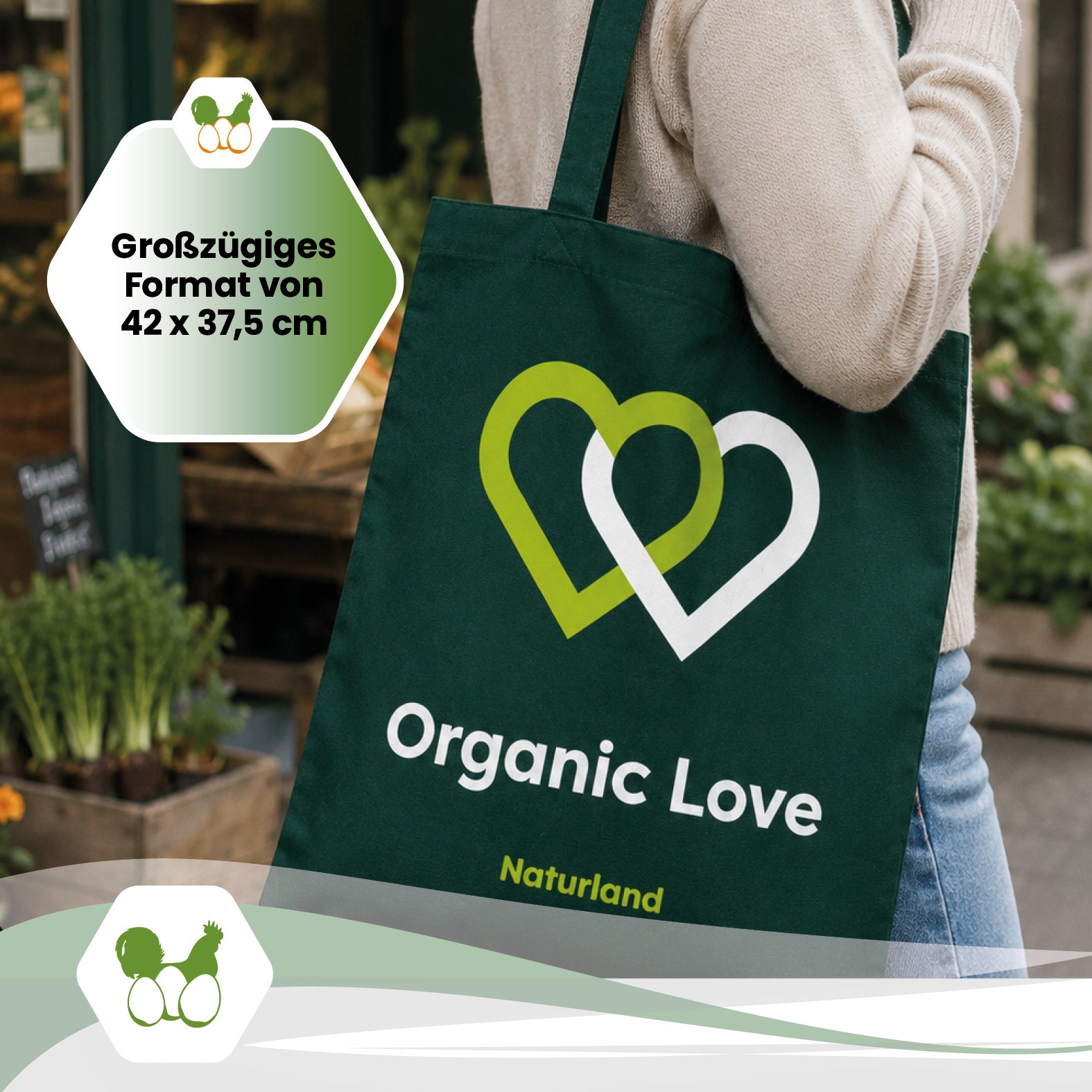 Naturland Stoffbeutel aus Fairtrade-Baumwolle – 3 Motive zur Auswahl
