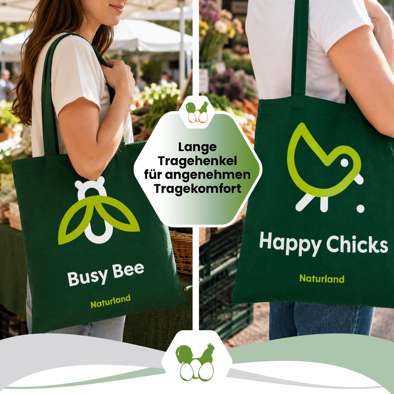 Naturland Stoffbeutel aus Fairtrade-Baumwolle – 3 Motive zur Auswahl