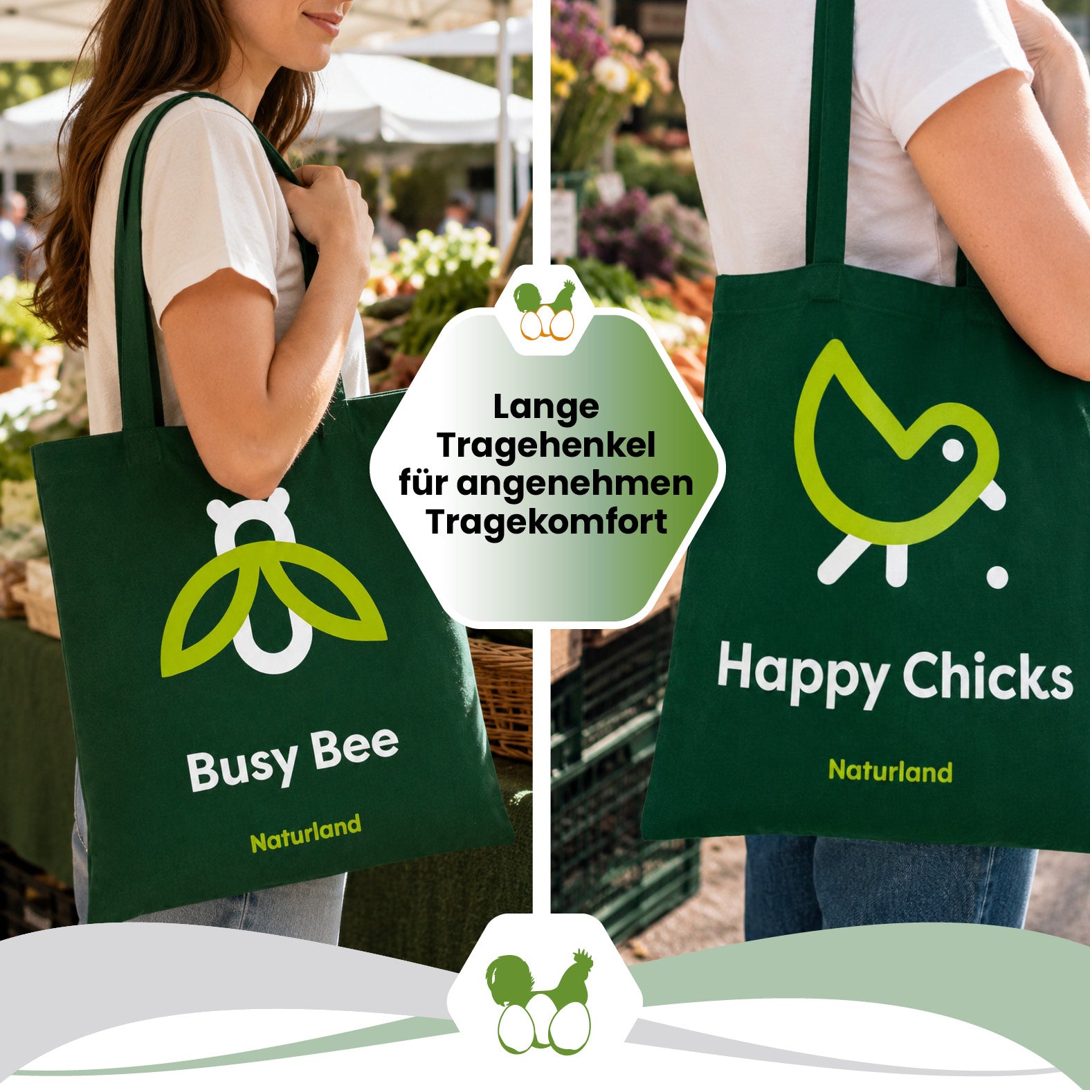 Naturland Stoffbeutel aus Fairtrade-Baumwolle – 3 Motive zur Auswahl